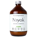 Niyok Mundspülung Pfefferminze und Zitrone, 500 ml, Flasche mit grün-weißer Verpackung, frontalansicht