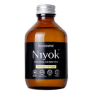Braune Glasflasche Niyok Mundziehöhl mit Zitronengras und Ingwer.