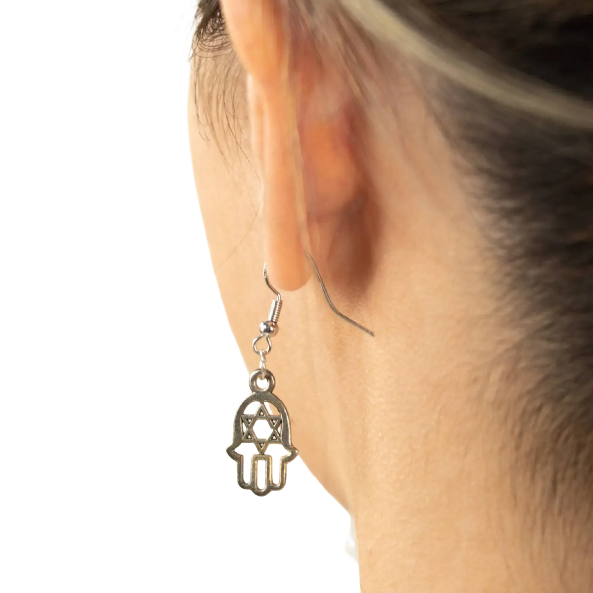 Myga Eco Schmuck Ohrringe mit Hamsa, Lotus oder Om Symbol, filigranes Design aus Edelstahl, stilvoll und bedeutungsvoll