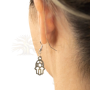 Silberne hamsa hand ohrringe mit davidstern design vereinen symbolik und stil im mana shop image to zoom