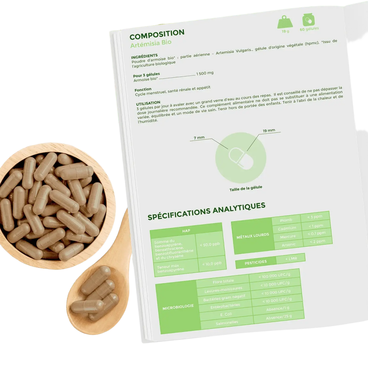Bio-Artemisia Kapseln zur Unterstützung bei Menstruationsbeschwerden und Muskelaufbau, natürliches Nahrungsergänzungsmittel von Bioptimal