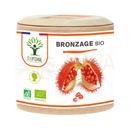 Ein zylindrischer behälter mit bioptimal bronzage bio kapseln von mana shop für organische bräunung mit organic urucum