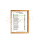 Light wood-framed certificate for organisches pflanzliches aktivkohlepulver at mana shop bern for verdauungskomfort