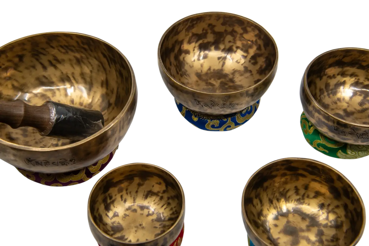 Original tibetische Vollmond Klangschale, handgefertigt, in verschiedenen Größen, als Musikinstrument aus Tibet