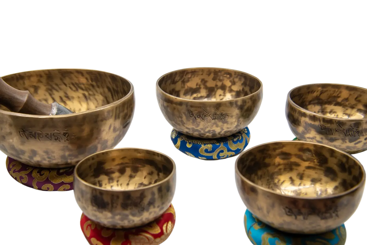 Original tibetische Vollmond Klangschale, handgefertigt, in verschiedenen Größen, Musikinstrument aus Tibet, 11-21cm Durchmesser