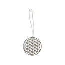 Silberne ornament blume des lebens mit zartem flower of life muster aus metall im mana shop aufhängen
