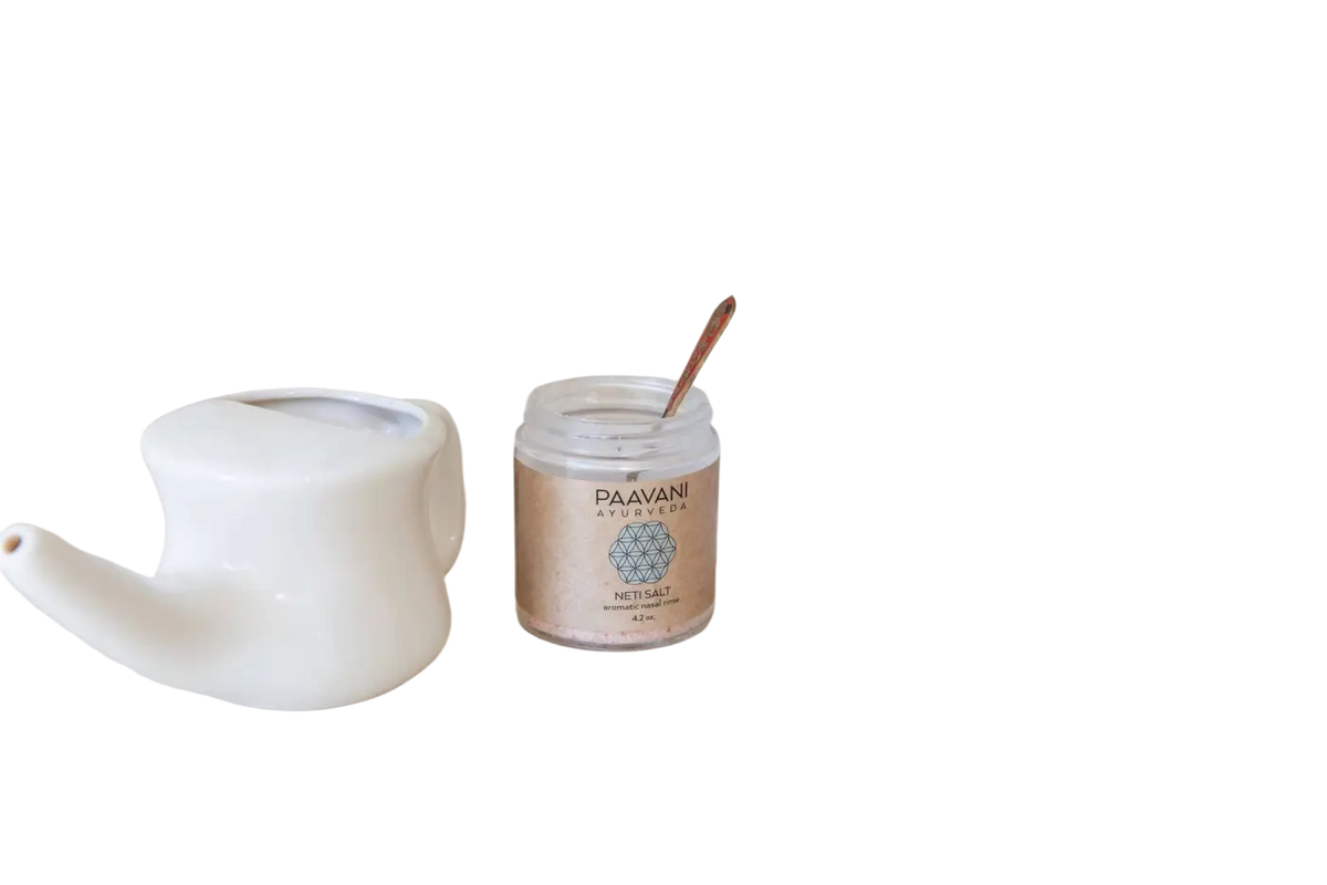 PAAVANI Ayurveda Aromatisches Neti-Salz für Nasenpflege, Mineralspülung, 118g, ideal für Nasenspülungen und Nasenreinigung