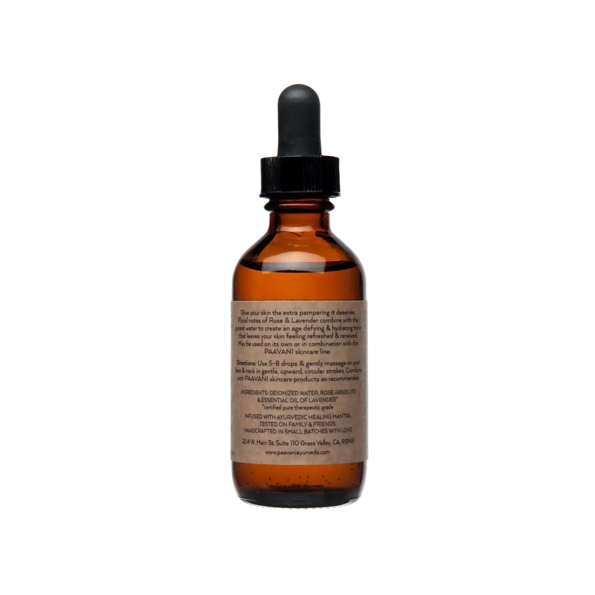 PAAVANI Ayurveda Blütenwasser für Gesicht, natürliche Feuchtigkeitspflege für Haut und Augen, botanische Pflege, angenehmer Spray