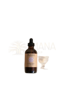 Dunkle bernsteinfarbene glasflasche paavani ayurveda botanischer feuchtigkeitsspender für haut mit rose und lavendel