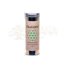 Ein metallischer zylinder tin mit beige etikett paavani ayurveda ayurvedischer tee für vata balance 3,5 oz hydrating blend