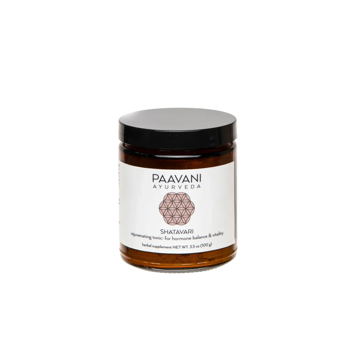 PAAVANI Ayurveda Shatavari-Kraut als Nahrungsergänzung gegen Stress und hormonelles Gleichgewicht, in einer Packung.