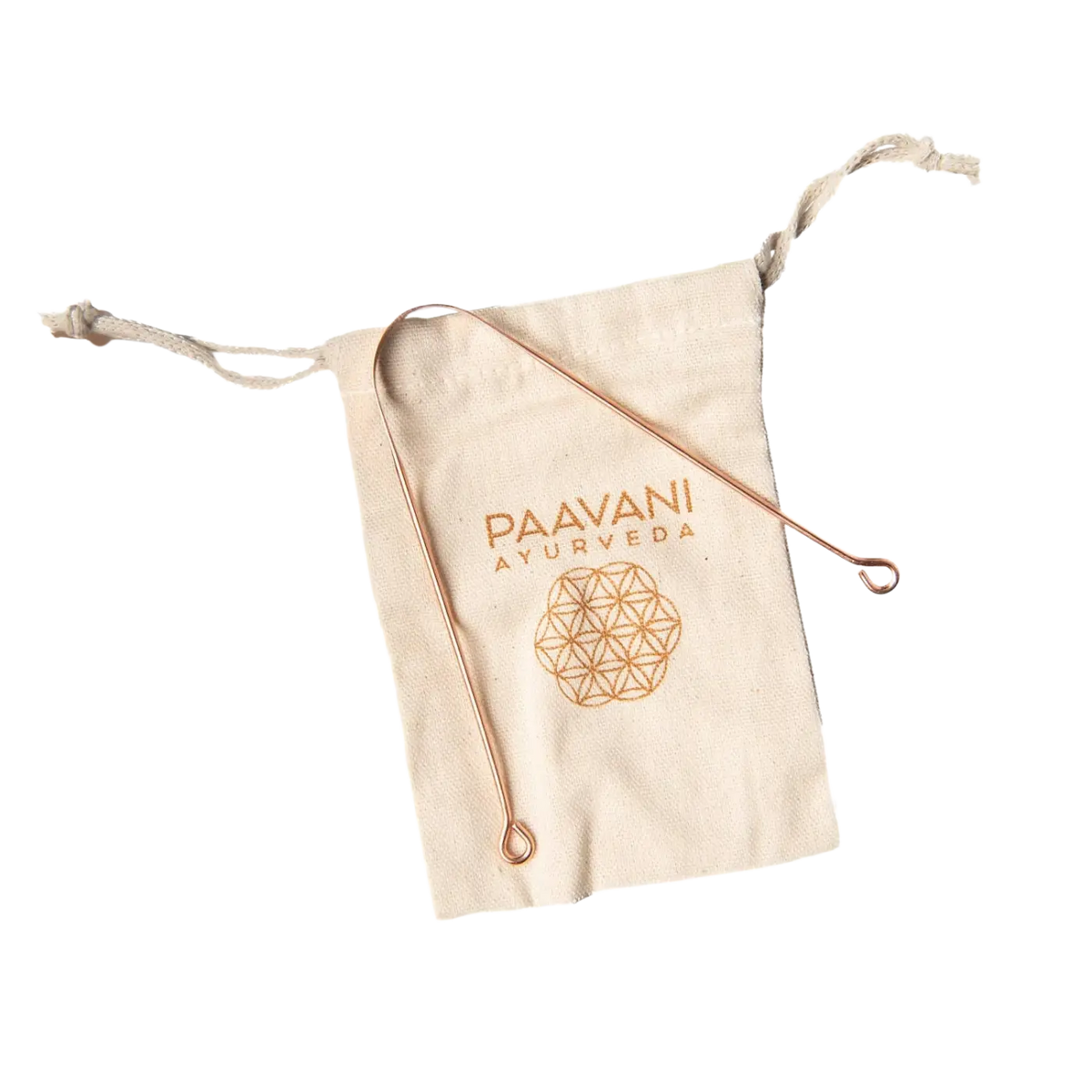 PAAVANI Ayurveda Kupfer Zungenreiniger, Zungenschaber für frischen Atem, hygienisches Mundpflege-Tool aus Kupfer