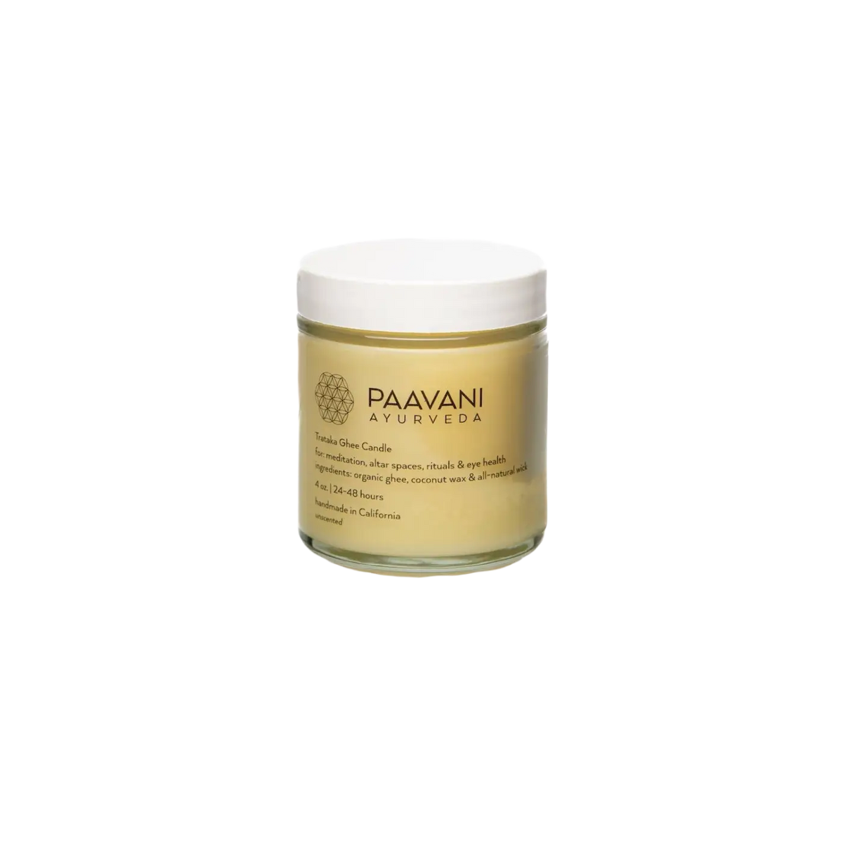 PAAVANI Ayurveda Trataka Ghee-Kerze für ayurvedische Meditation, Fokus und Augen, natürliche Kerze aus Ghee, entspannende Atmosphäre