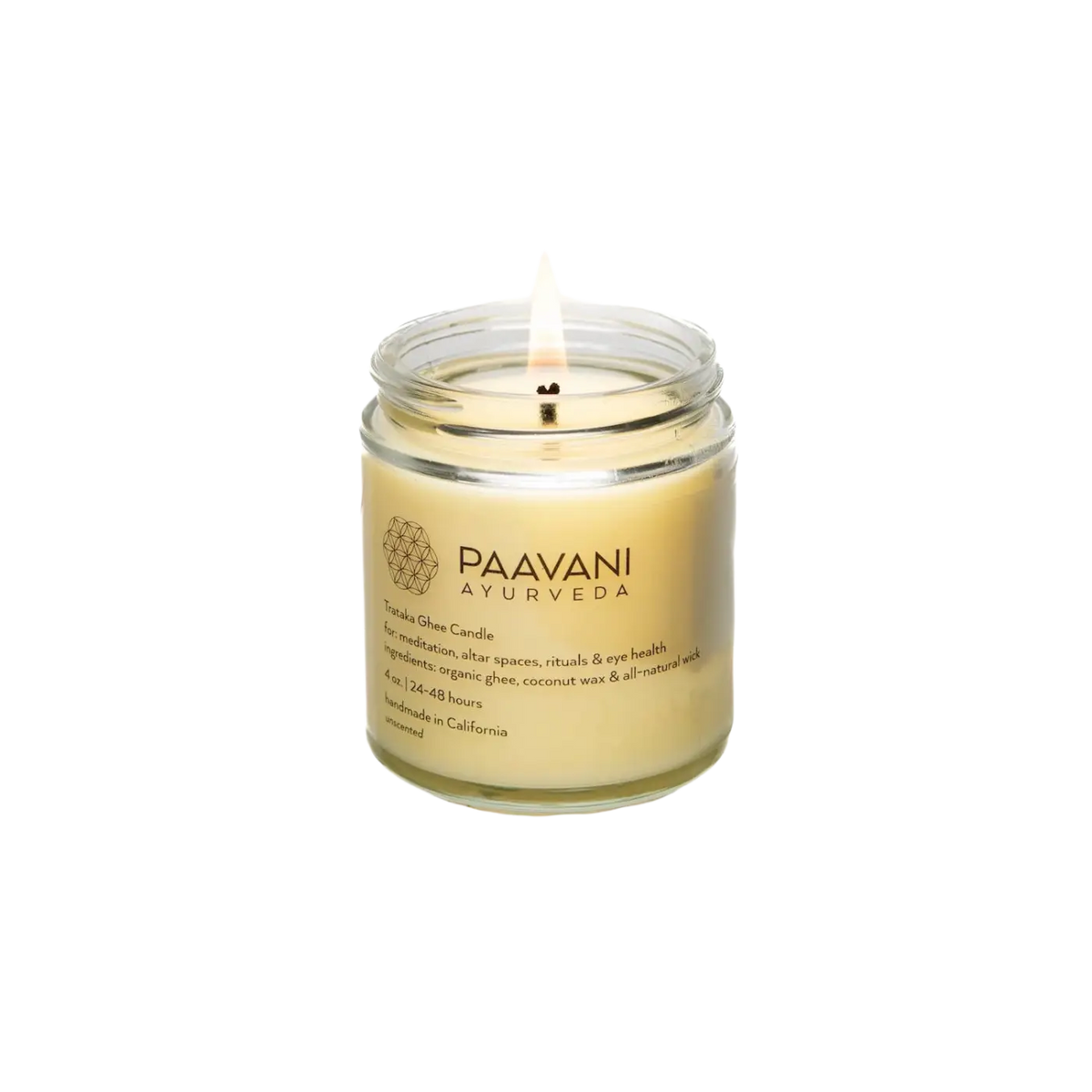 PAAVANI Ayurveda Trataka Ghee-Kerze für meditative Augenübungen, ruhige Atmosphäre, natürliche Kerze für Fokus und Entspannung