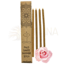 Vier goldbraune palo santo grande weihrauch sticks mit glitzernder oberfläche und mandala-verpackung von mana shop