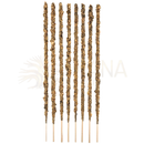 Sieben rustikale palo santo weihrauch sticks mit olibanum in beige und braun von sagrada madre auf holzstäbchen