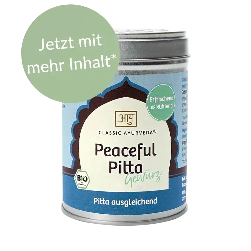 Bio Peaceful Pitta Gewürze von Classic Ayurveda, 70g, beruhigende, natürliche Gewürzmischung für die Dosha Balance.