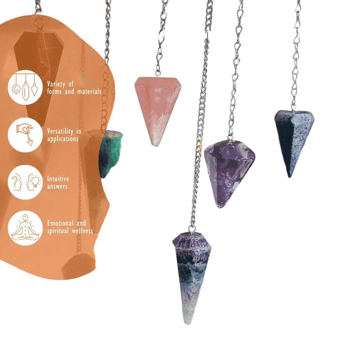 Handgefertigtes Pendel aus facettiertem weißen Quarz, stilvoll und elegant, von Vives de la Cortada S.L.