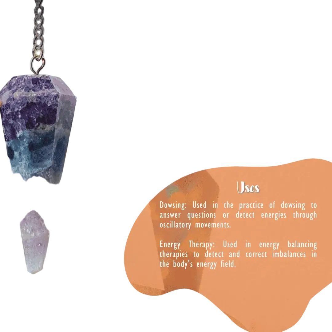 Handgefertigtes, facettiertes weißes Quarzpendel mit violettem Schliff von Vives de la Cortada S.L.