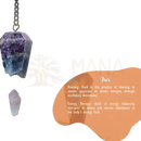 Facettiertes weisses quarzpendel handgefertigt mit lila amethyst facette an silberkette mana shop bern