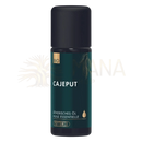 Dunkelgrüne glasflasche mit schwarzem verschluss und gold label bio phytomed cajeput bio ätherisches öl 10ml