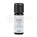 Schwarze glasflasche phytomed duftöl fresh 10 ml mit mehrsprachigem etikett für ätherisches öl luftverbesserer