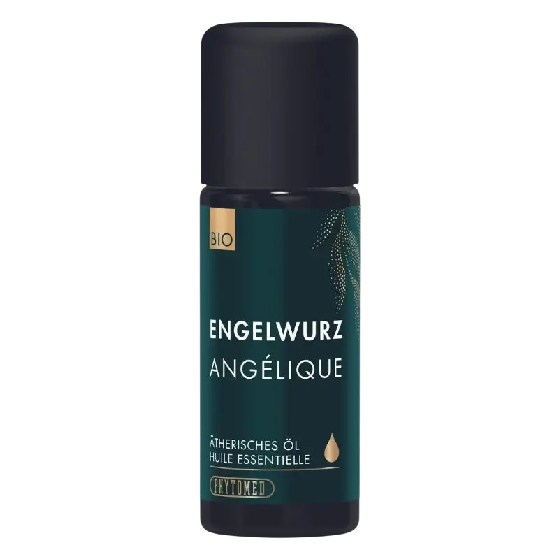 Bio Engelwurz ätherisches Öl von Phytomed, dunkelgrünes Fläschchen, 2ml, reines ätherisches Öl für Aromatherapie und Naturheilkunde
