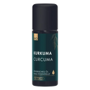 Dunkelgrüne glasflasche mit schwarzem verschluss und goldakzenten etikettiert phytomed kurkuma bio 10ml aus mana shop