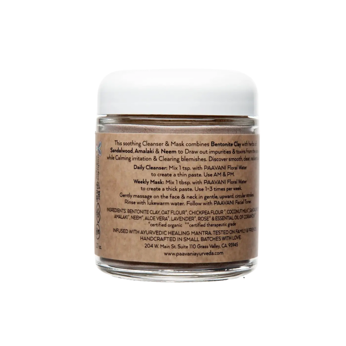 Gesichtspitta-Reiniger und Maske von PAAVANI Ayurveda, Reinigungsgranulat für empfindliche Haut, in einer Schüssel.