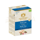 Maharishi ayurveda pitta tee bio in blau-creme verpackung mit goldener schrift und ingwerbildern ayurvedischer bio kräuter- und gewürztee