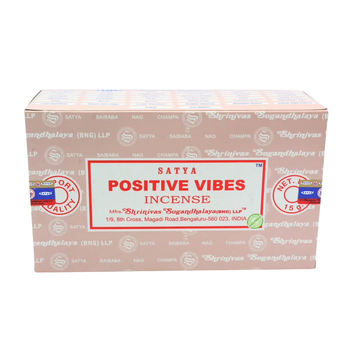 Handgerollte Satya Räucherstäbchen in rosa Verpackung von Green Tree, für positive Vibes und entspannende Atmosphäre.