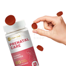 Eine flasche pränatale pflege gummies vegane gummibärchen mit vitamin b12 folsäure vitamin d und zink