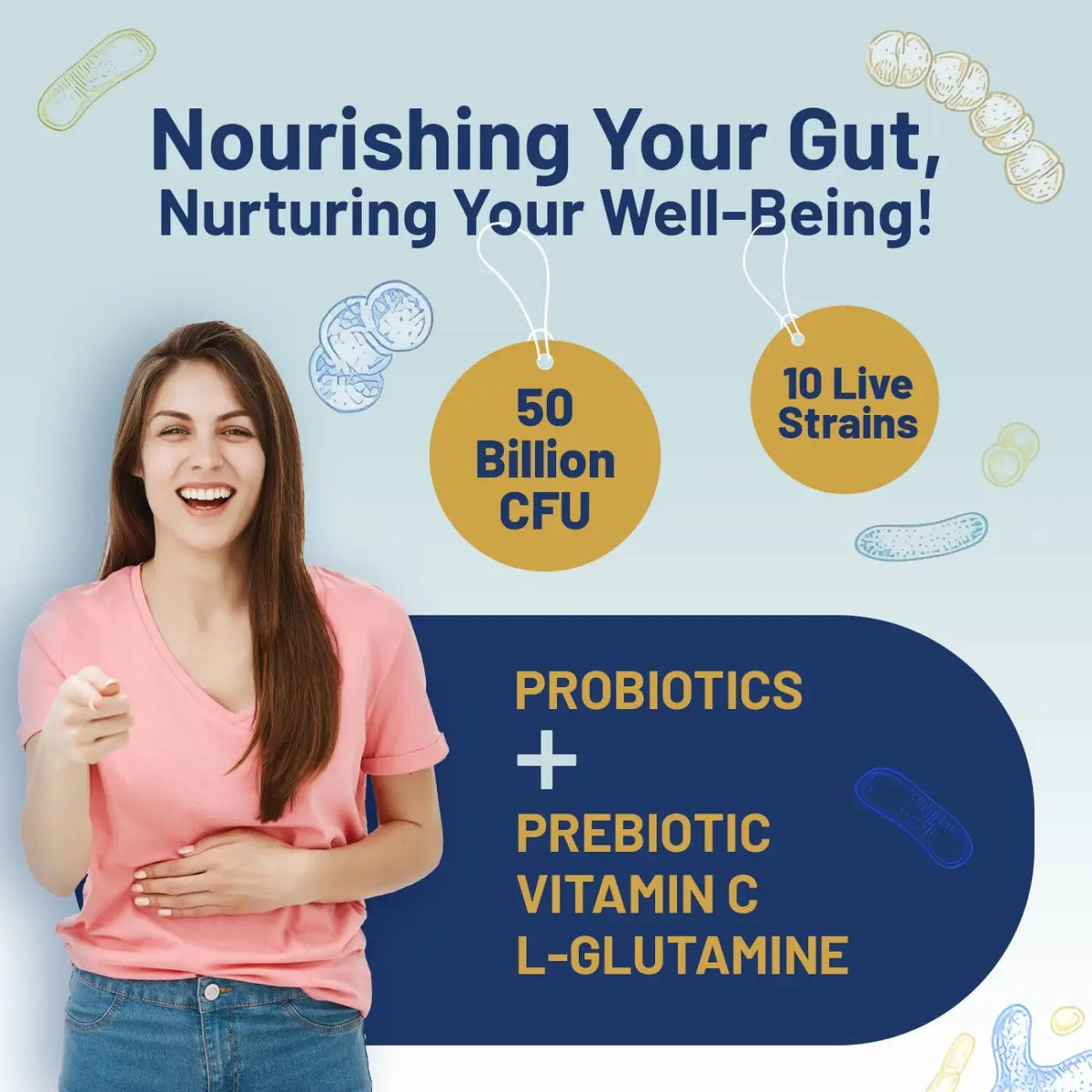 Pro Bio Cultures Complex Probiotika und Präbiotika von Prowise Healthcare, Nahrungsergänzungsmittel mit 77 Milliarden KBE.