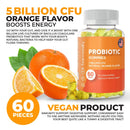 Probiotische Gummibärchen von HARMONIFY mit 5 Milliarden CFU, natürlicher Orangengeschmack, Nahrungsergänzung, 1000 mg Probiotika