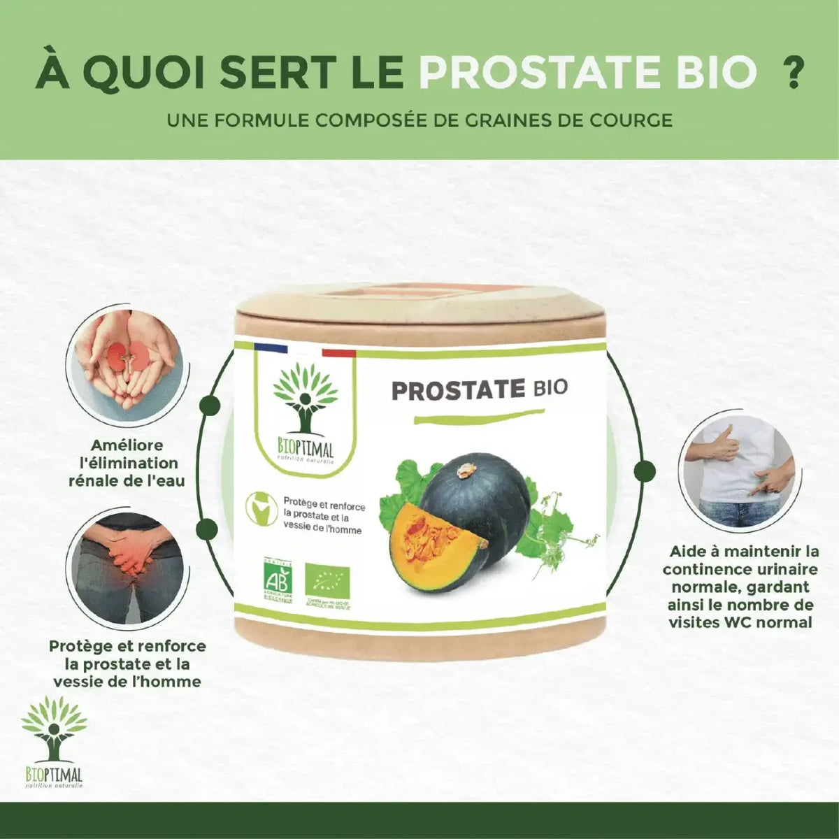 Bioptimal Prostate Bio Nahrungsergänzungsmittel in Kapseln, natürliche Unterstützung für die Prostata Gesundheit.