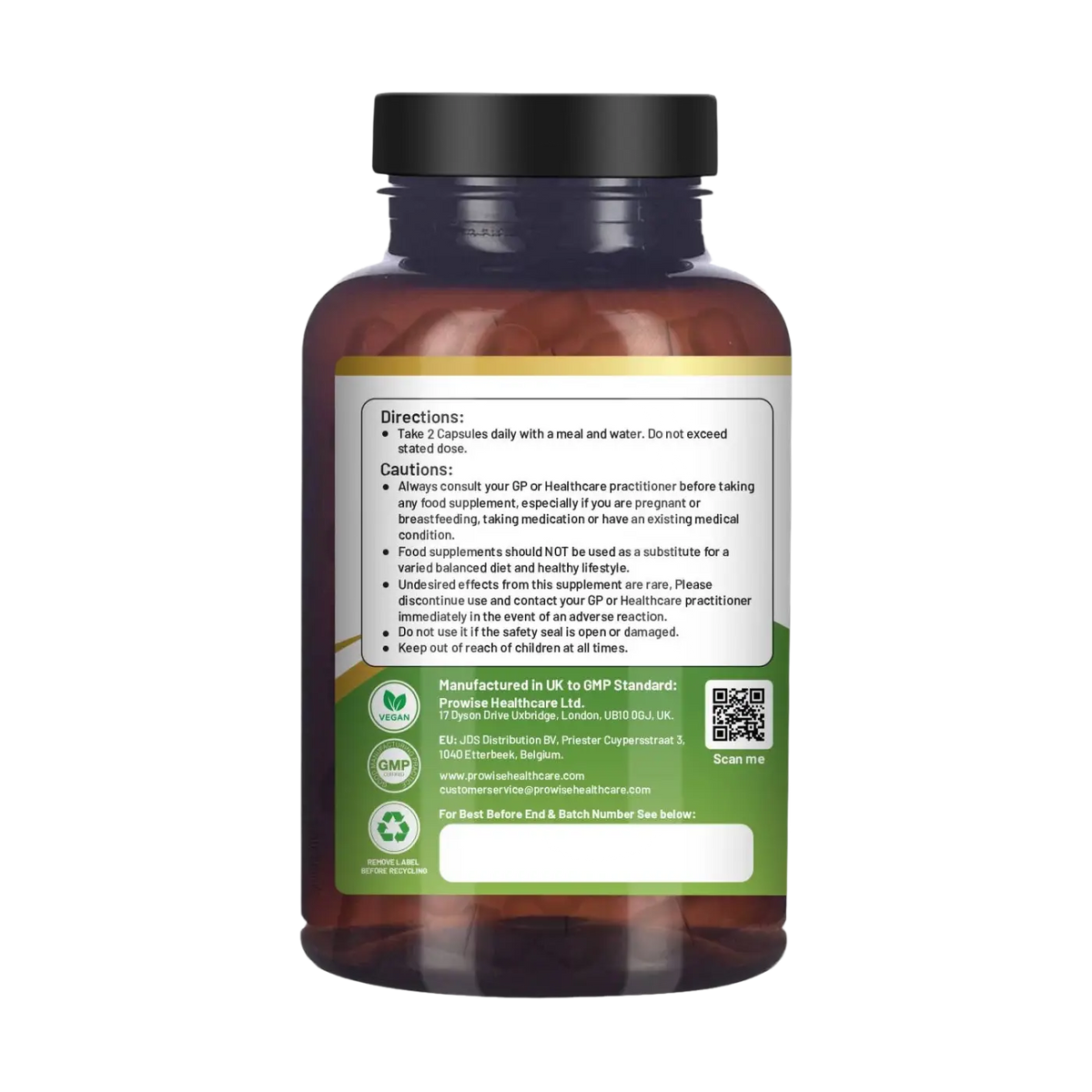 Prowise Healthcare Apfelessig-Komplex Kapseln, 1300 mg, 180 vegetarische Nahrungsergänzungskapseln auf einem weißen Hintergrund