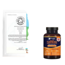 Eine dunkelbraune glasflasche mit schwarzem deckel prowise healthcare bio-kurkuma 2280mg mit schwarzem pfeffer label