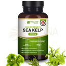Dunkelbraune glasflasche mit schwarzem deckel prowise healthcare vegane tabletten als natürliche quelle für jod