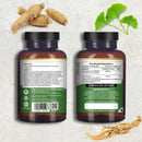 Rückseite einer Prowise Ginkgo Biloba und Koreanischer Ginseng Dose mit Verzehrempfehlungen und Nährwertangaben.