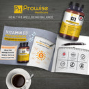 Hochdosierte Vitamin D3 4000 IE Tabletten von Prowise Healthcare, Nahrungsergänzung, mit 14 Monaten Vorrat, Nahaufnahme der Tabletten