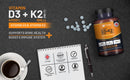 Vegetarische Vitamin D3 4000 IU & K2 MK7 Nahrungsergänzungstabletten von Prowise Healthcare, 180 Stück, nah aufgenommen, Tabletten in Blister.