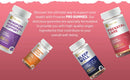 Vegane Pränatale Pflege Gummies von Prowise Healthcare mit Folsäure, Vitamin D, B12 und Zink, in bunten Gummibärchen-Form.
