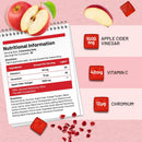Rote apfelförmige vegane apfelessiggummis mit gewellter textur von prowise healthcare hochdosiert 1000 mg cider vinegar