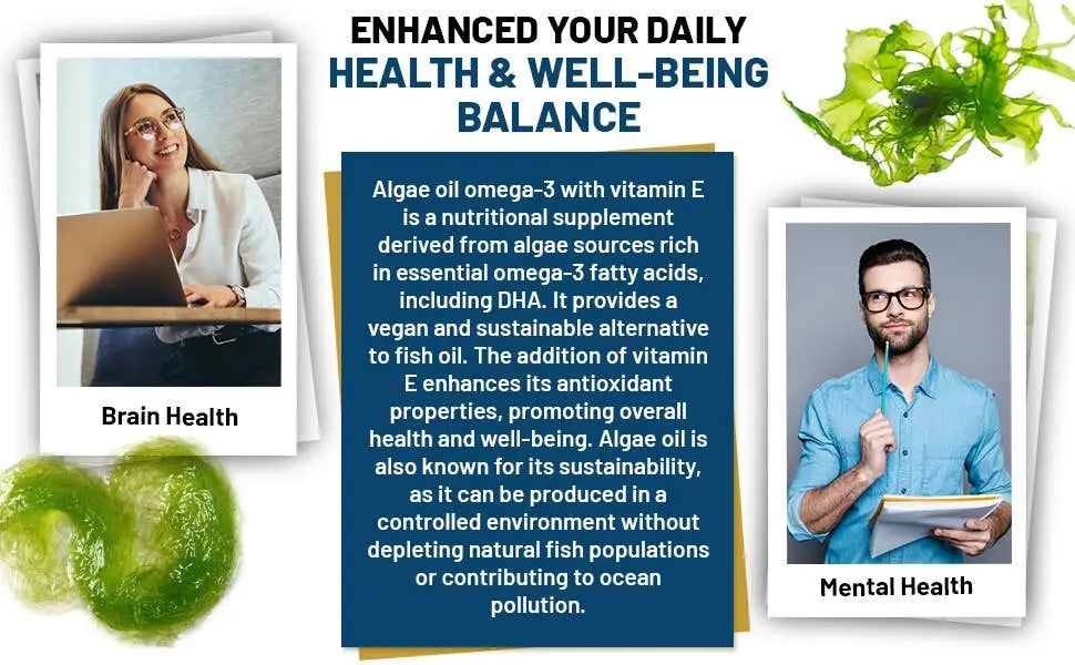 Prowise Vegan Omega-3-DHA Nahrungsergänzung in 60 Weichkapseln aus Algenöl, ideal für eine pflanzliche Omega-3-Versorgung