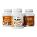 Hülsen mit Pure Shilajit UK Nahrungsergänzung, Ashwagandha und Shilajit, in einer weißen Verpackung, Nahaufnahme