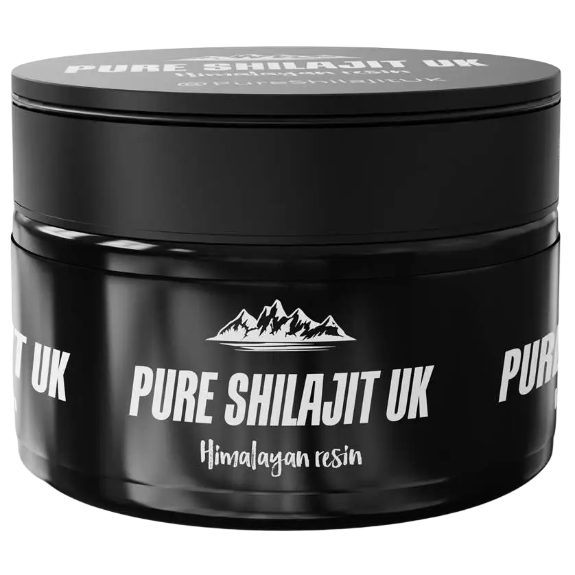 Schwarzes zylindrisches Glas mit Pure Shilajit UK-Harz, 30 g Nahrungsergänzung, natürliche Shilajit-Kur in UK