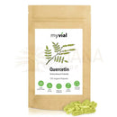 Braune nachfüllbare pouch mit myvial quercetin kapseln vegan 400mg aus sophora japonica mit 120 kapseln