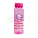 Pink transluzente rabbit positivity band kinder trinkflasche kids mit motivierenden texten und passendem rosa deckel
