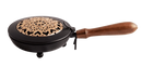 Schwarzes metall räuchergefäss mandala mit holzgriff und goldfarbenem, herzförmigem dekorativem deckel mana shop image to zoom mit leichter neigung
