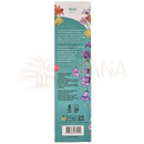 A rechteckige teal farbene kartonbox mit lebendigem blumendesign für sagrada madre fresias botanical sahumerio verfügbar bei mana